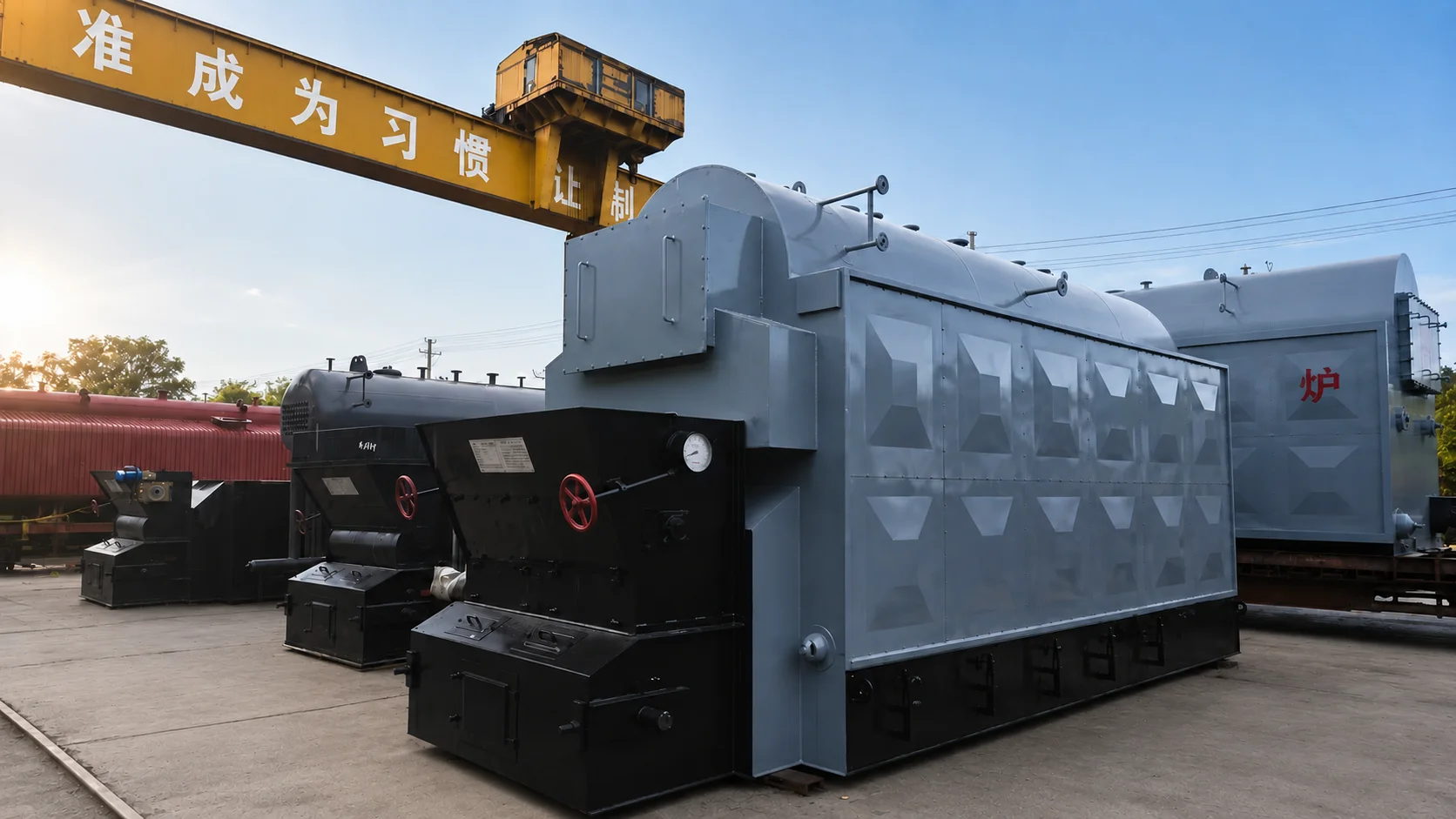 dzl-series-biomass-coal-fired-chain-grate-steam-boiler-01-boilers-outdoor-factory-yard